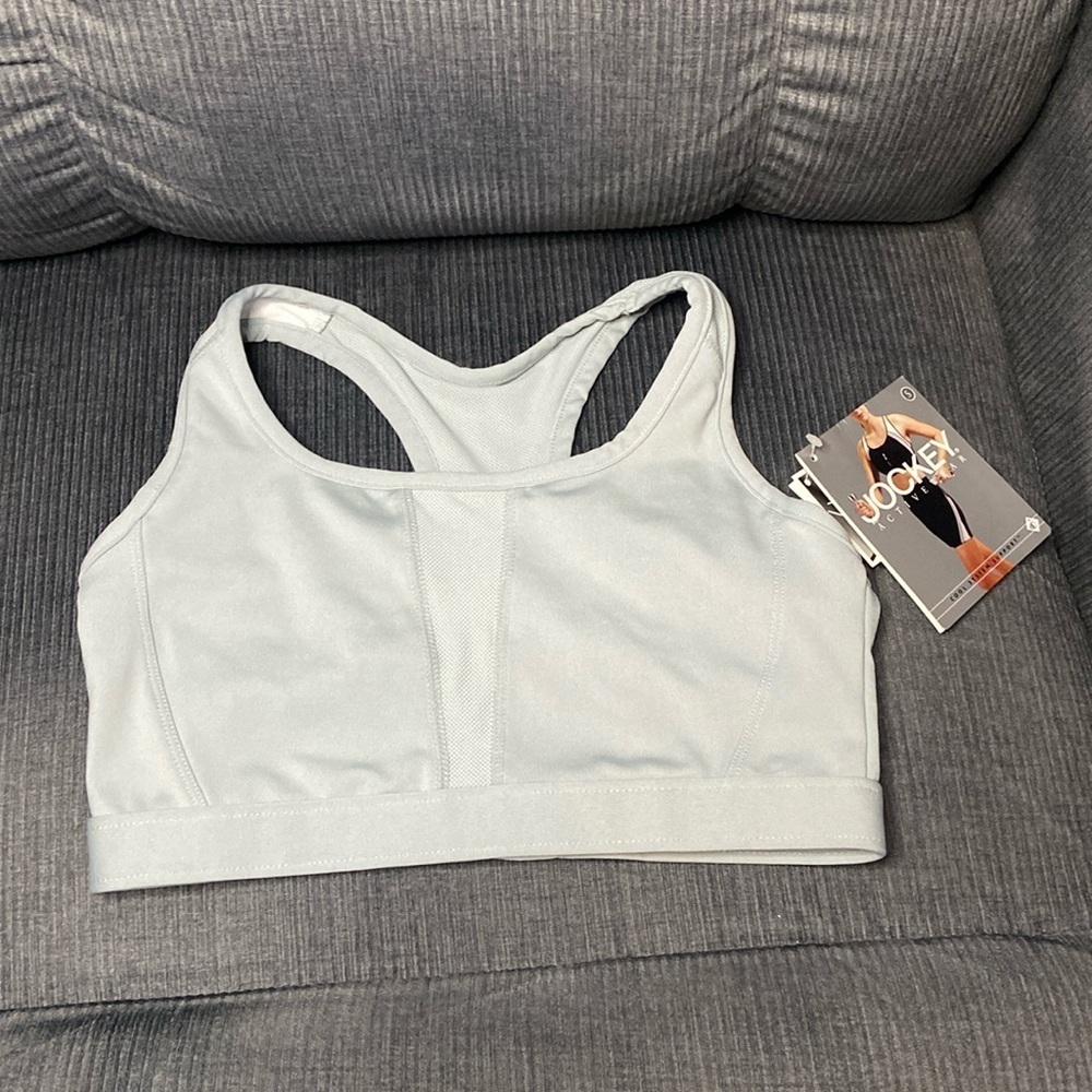 NWT Jockey Activewear Sports Bra Cool Max Icicle Blue Small